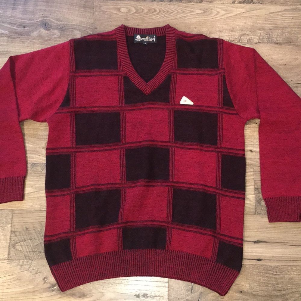 Black Red Monte Carlo Import wool blend sweater 40
